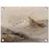 Berglandschap - Mist  - Penseelstreken tuinposter los doek klein -3d
