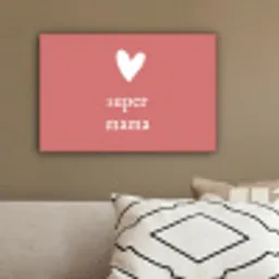 Presentje voor Moederdag super mama roze/wit canvas 2cm klein -sfeer3