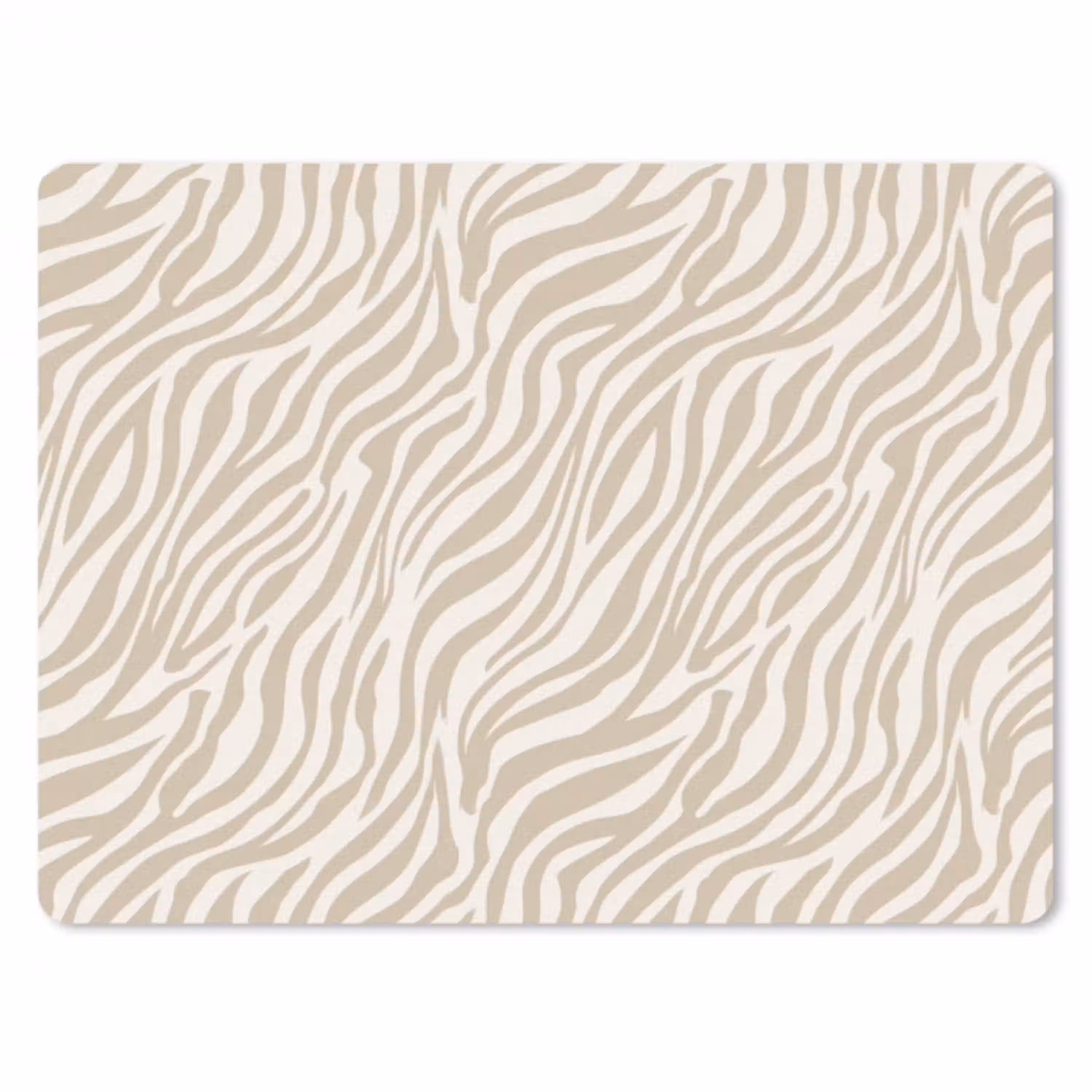 Zebra - Patroon - Beige muismat rubber klein 262 -3d