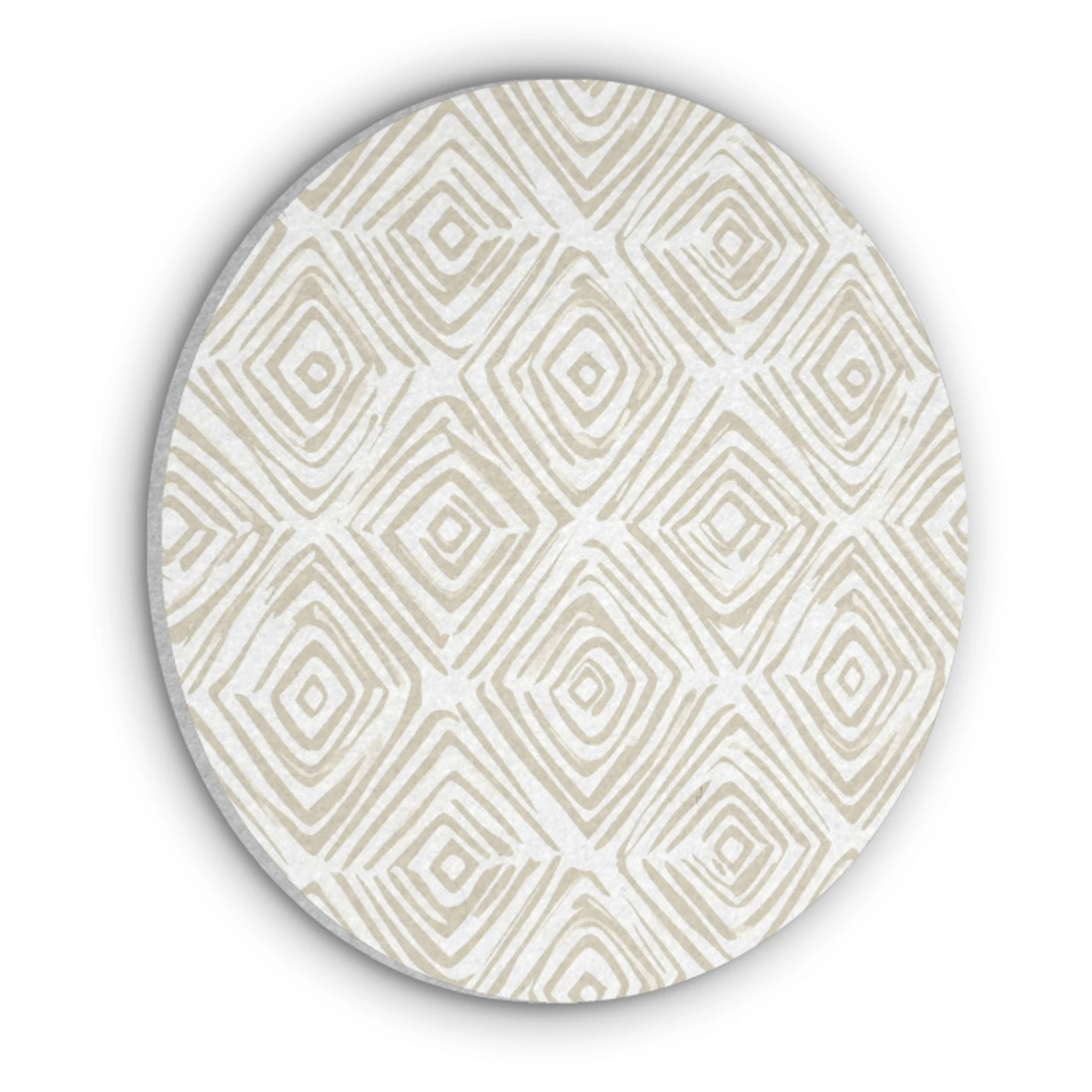 Abstract - Ruit - Beige Akoestische PET Vilt - Rond klein 838 -3d