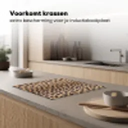 Vacht - Jachtluipaard - Zwart - Wit Inductie beschermer vinyl 3mm middel -sfeer1