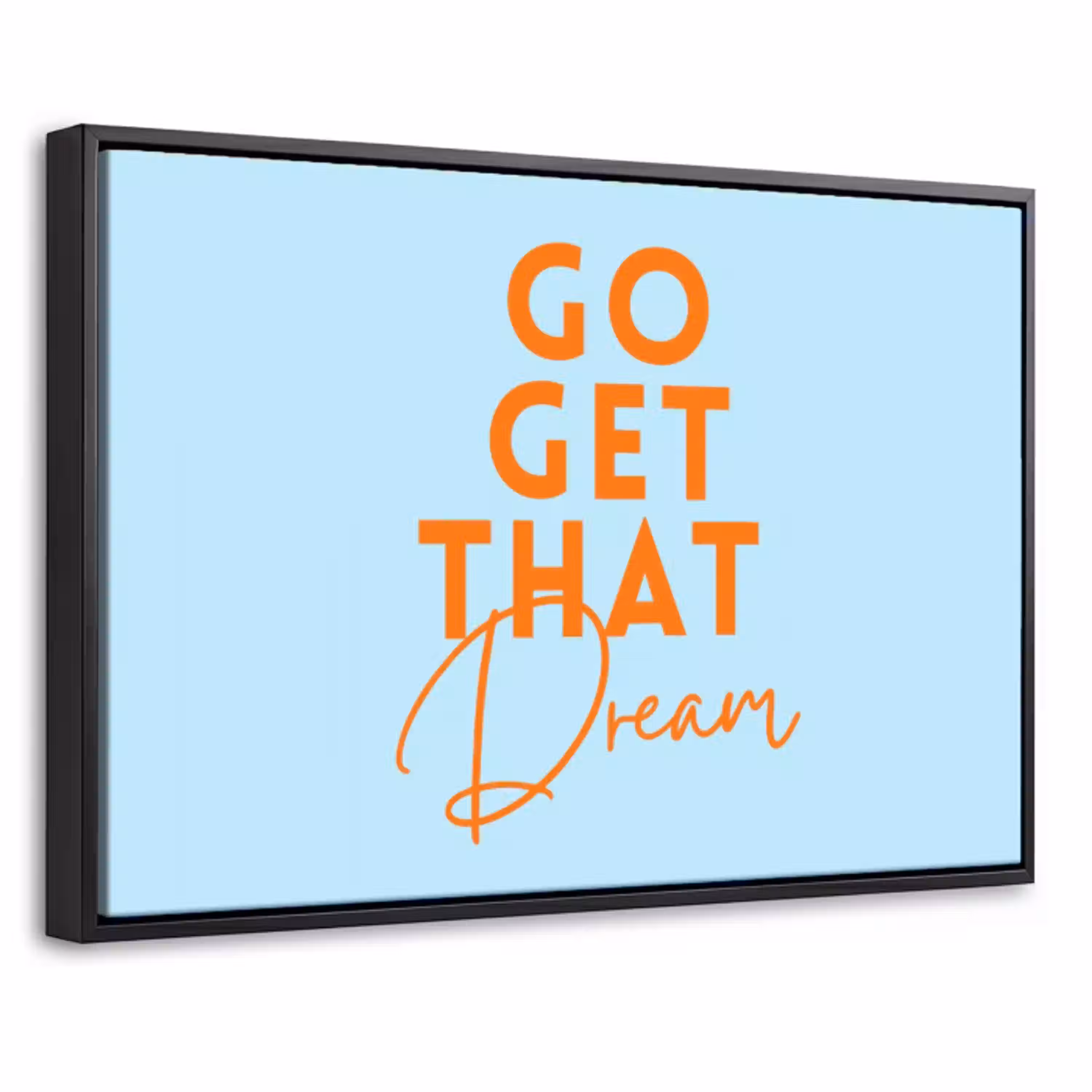 Blauw - Oranje - Tekst Canvas met baklijst klein -threedimensional_3d_global