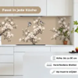 Oosters - Vogels - Beige keuken achterwand 2 middel -sfeer4_DE