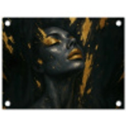 Gezicht - Vrouw - Verfspatten - Abstract tuinposter los doek klein -3d