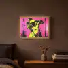 Hond - Zonnebril - Roze - Art Light Box met batterij (Wandlamp) middel -sfeer4