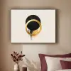 Abstract ontwerp - Zwarte cirkel - Verfvlekken Textielframe - compleet frame klein -sfeer1