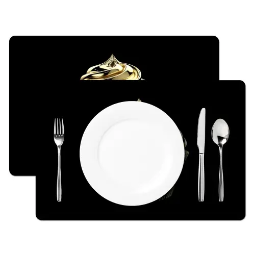 Cupcake - Eten - Goud - Zwart Placemat vinyl groot -zzsfeer2_Kitchenyeah-website