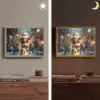 Kerstvreugde - Sneeuw - Kleurrijk Light Box met batterij (Wandlamp) middel -sfeer3