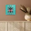 Kever - Bloemmotieven - Turquoise - Bladeren plexiglas 5mm klein -sfeer5