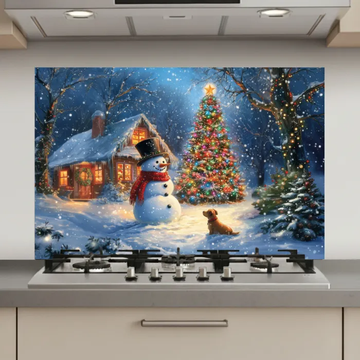 Kerstwonder - Winteravond - Kleurrijk keuken achterwand spatscherm klein -3d_website