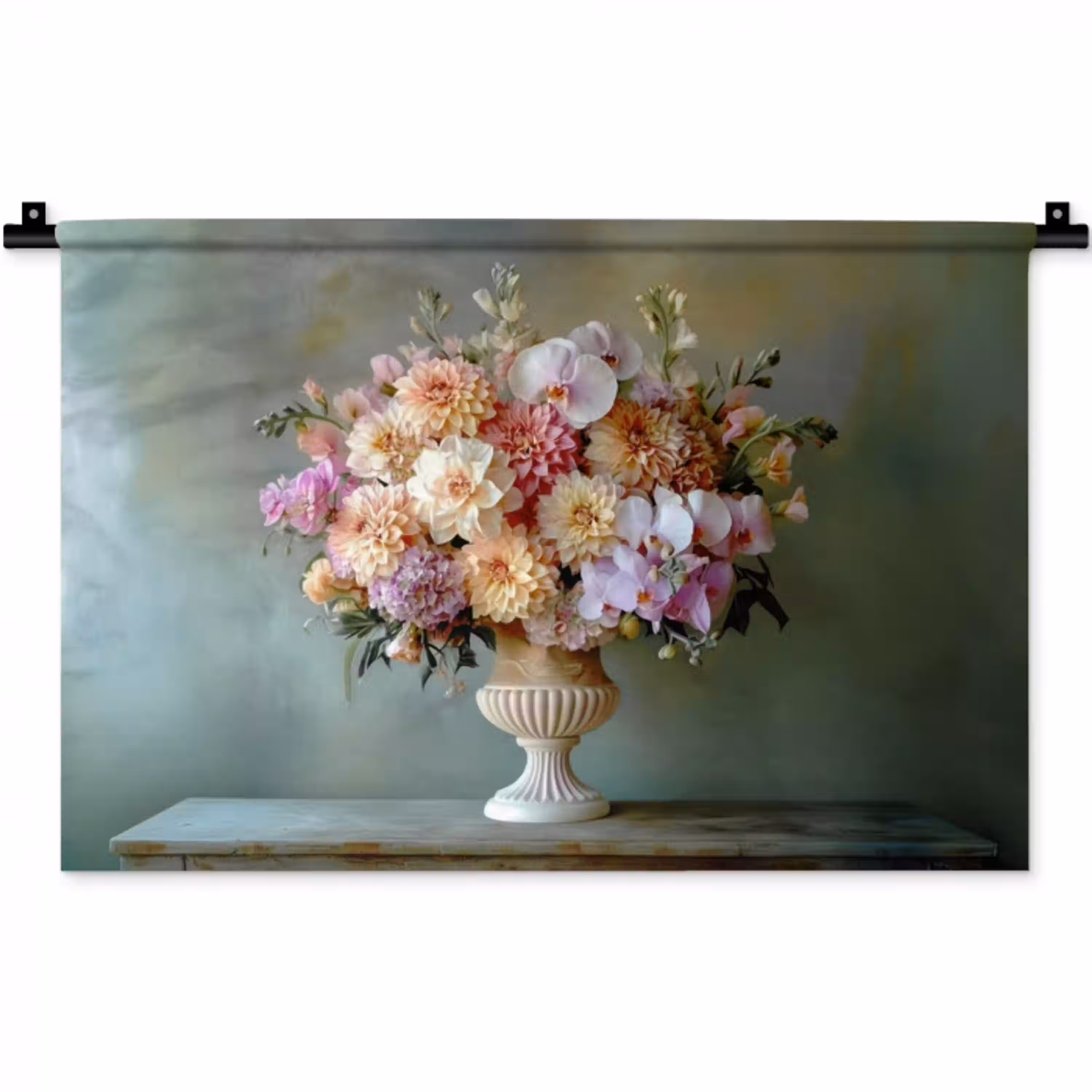 Orchidee - Boeket - Vaas - Bloemen Wandkleed katoen klein -zz3d