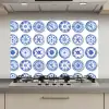 Borden - Bloemen - Patroon - Blauw keuken achterwand spatscherm klein 900 -3d_website