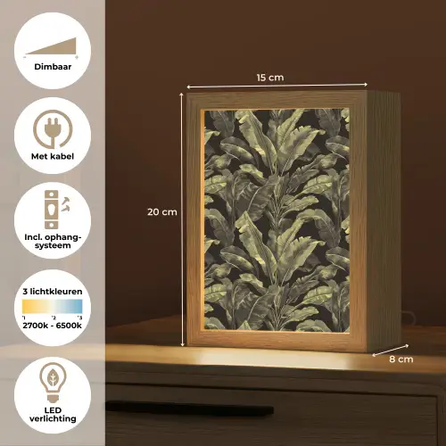 Botanisch - Bladeren - Groen Light Box met kabel (Tafellamp) klein 925 -USP_NL