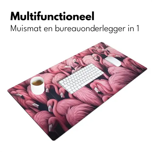 Flamingo - Roze - Dieren Muismat XXL klein -sfeer4