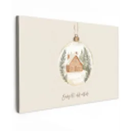 Quote - Winter - Kerst - Beige - Kerstbal canvas 2cm klein -z3d