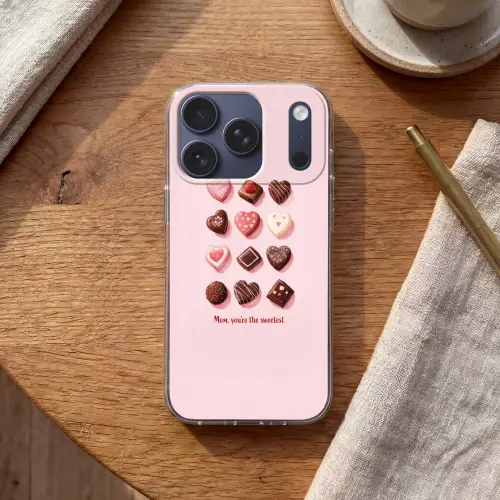 Chocolaatjes - Hartvormig - Liefste Telefoonhoesje iPhone 17 Pro klein -sfeer1