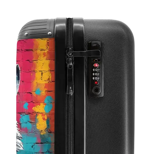Kleurrijke vos met jas in graffiti stijl NBS - Handbagage koffer - Kinderen Unisex middel -slot