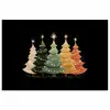 Kerstbomen - Kleurrijk - Lichtjes - Ster poster papier klein -3d