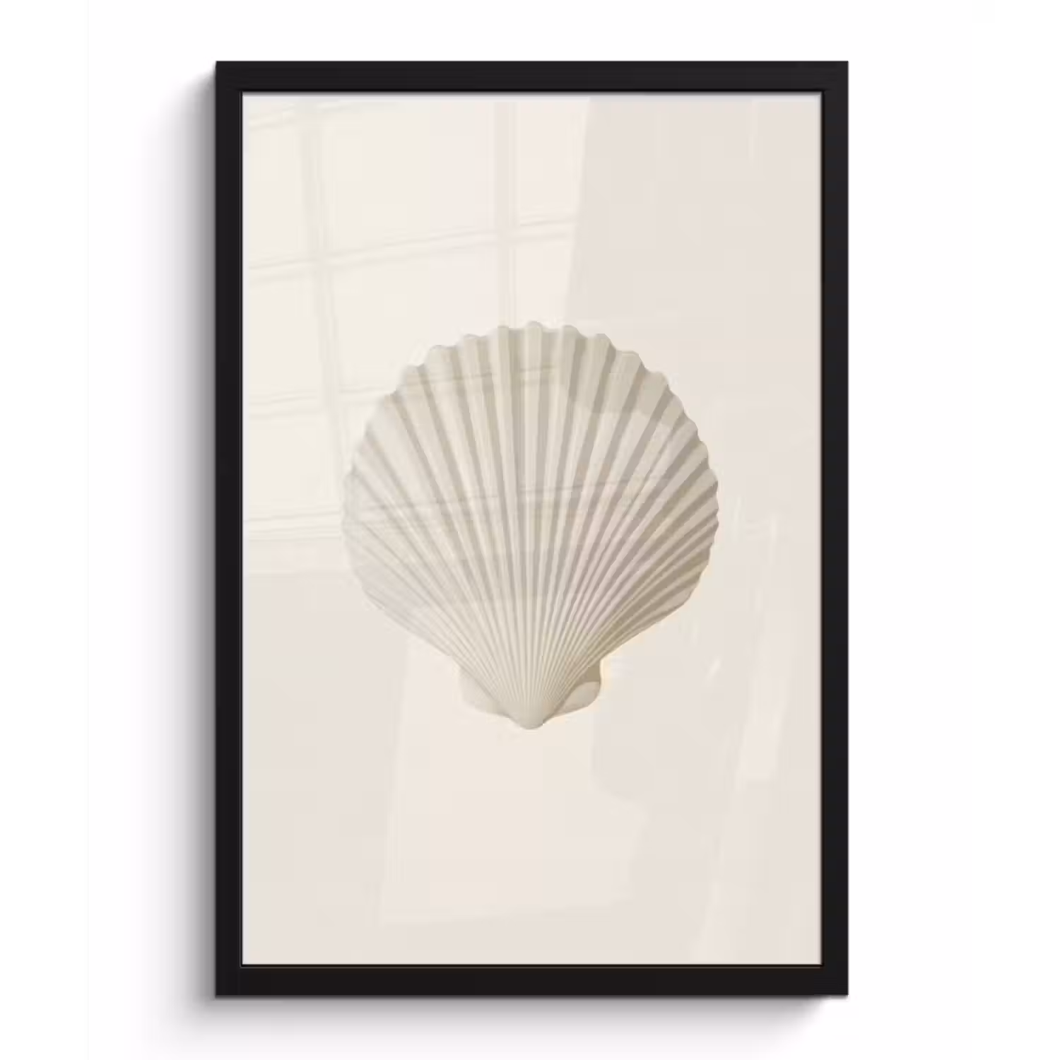 Poster met lijst - Schelp - Minimalistisch - Wit