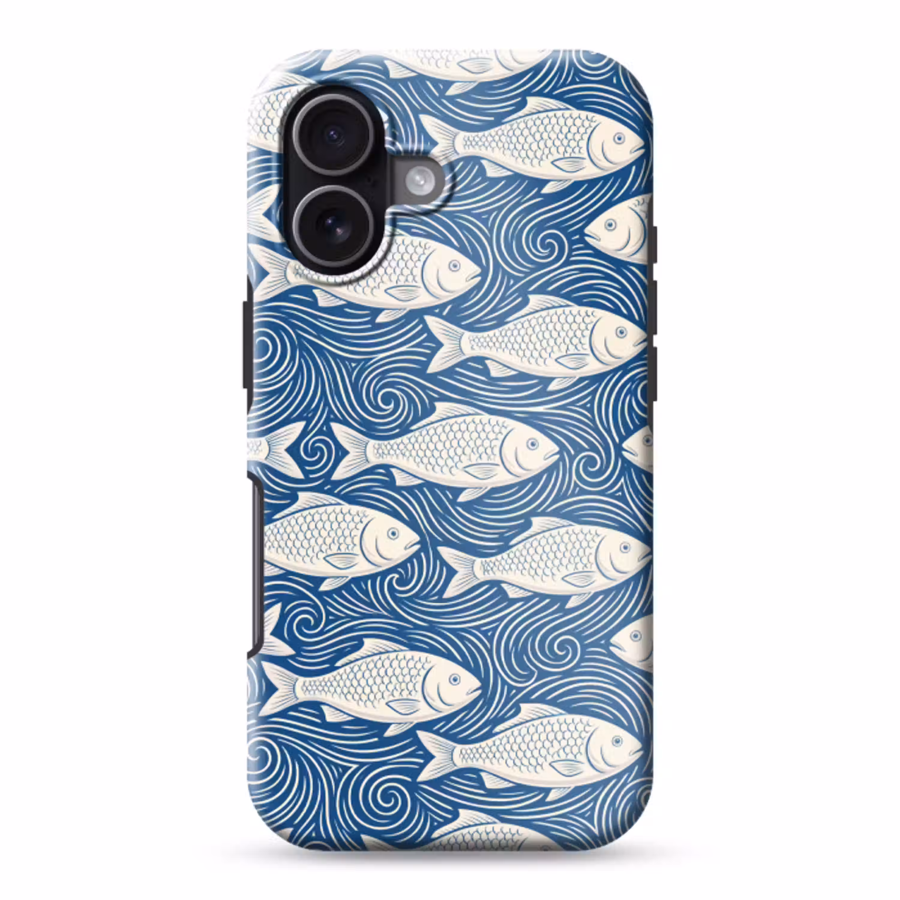 Vis - Water - Patroon - Grafisch - Blauw Toughcase MagSafe Apple iPhone 17 klein -3d