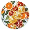 Schijfjes - Fruit - Oranje - Mozaïek Wandcirkel plexiglas klein -3d