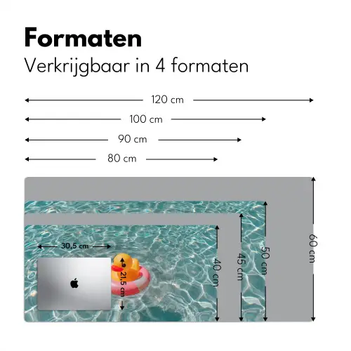 Badeend - Zwemband - Geel Muismat XXL klein -sfeer5