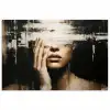Hand - Gezicht - Strepen - Abstract poster papier klein -3d