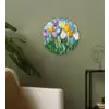 Mozaïek - Veld - Tulpen - Kleurrijk Wandcirkel kunststof plaat 5mm dik klein -sfeer3