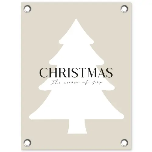 Kerstboom - Japandi - Christmas - Beige tuinposter los doek klein -3d