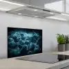 Wereldkaart - Bliksem - Blauw keuken achterwand spatscherm klein -3d_schuin