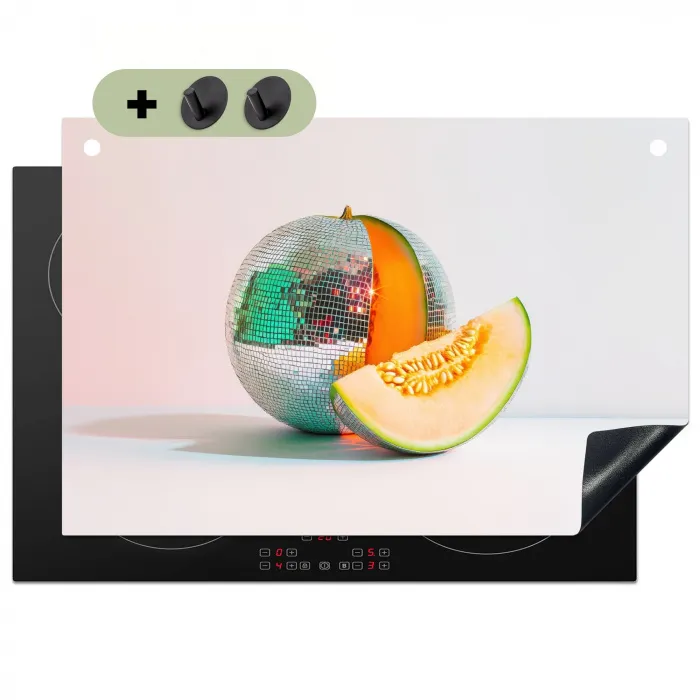 Disco - Discobal - Meloen - Pastel Inductie beschemer met haakjes klein -3d