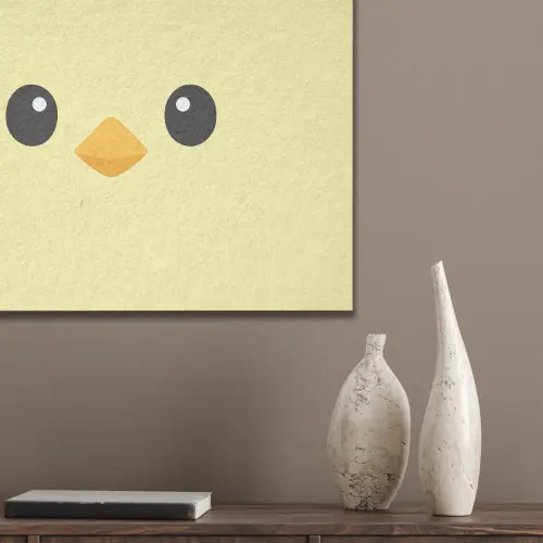 Kuiken - Vrolijk - Geel - Minimalistisch PET vilt klein -sfeer6_closeup