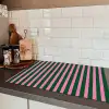 Verticale strepen - Groen - Roze Inductie beschermer vinyl 3mm klein 276 -sfeer3