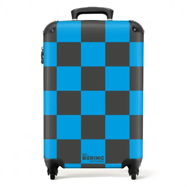 Koffer - Squares - Zwart/Blauw