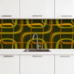 Jaren 70 - Retro - Groen keuken achterwand 2 middel 871 -3d