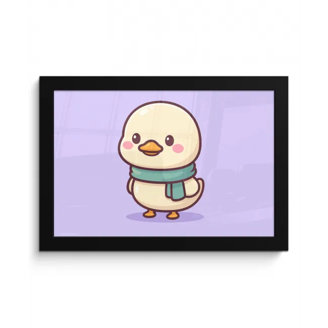 Eend - Sjaal - Paars fotolijst zwart zonder passe partout klein -3d