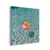 Badeend - Zwemband - Geel aluminium wit klein -3d