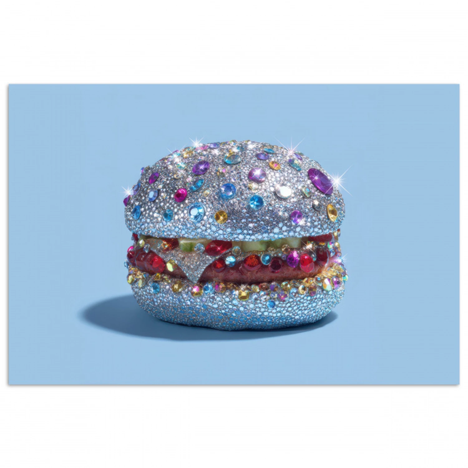 Glitters - Hamburger - Blauw poster papier klein -3d