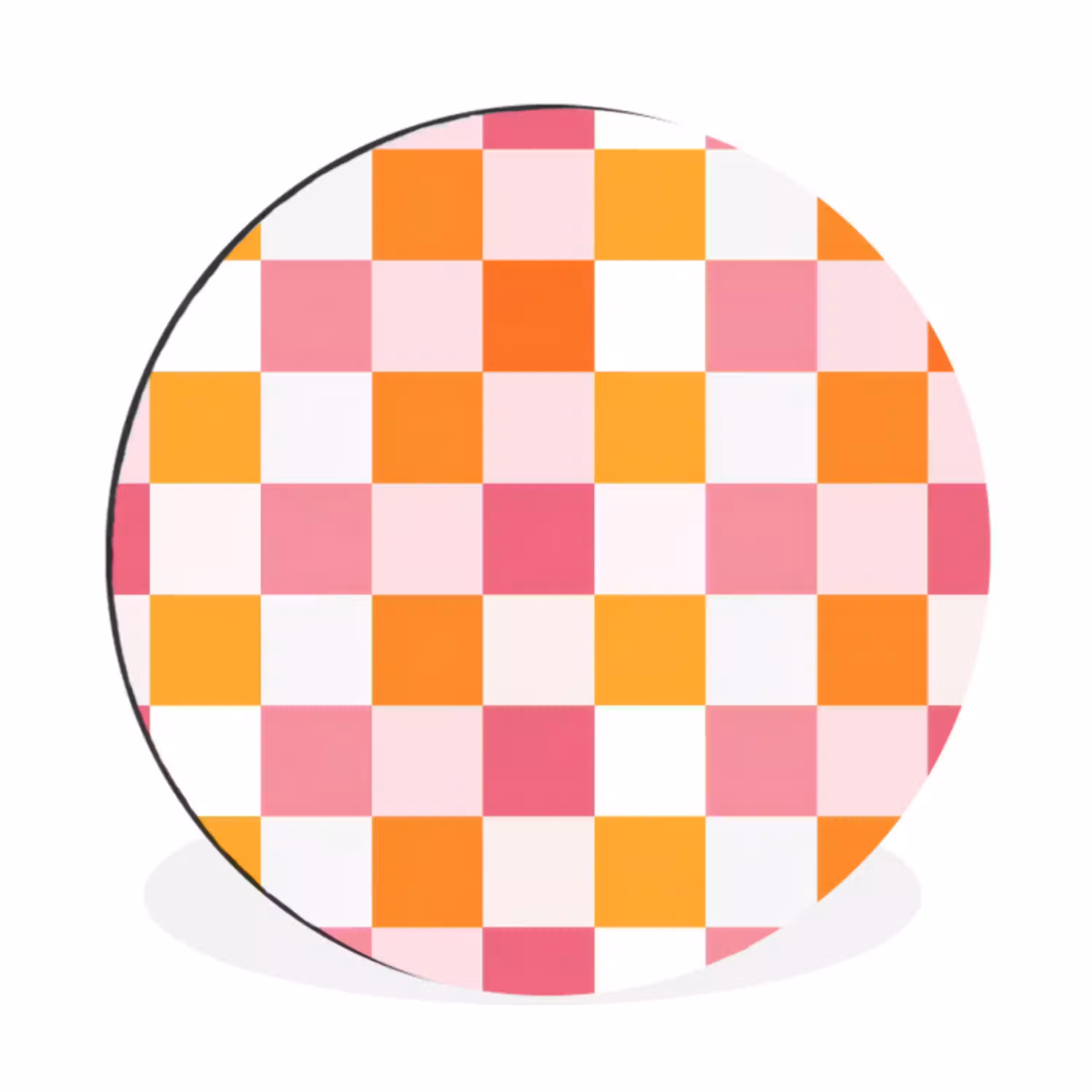 Patroon - Vierkant - Roze Wandcirkel aluminium klein 190 -3d