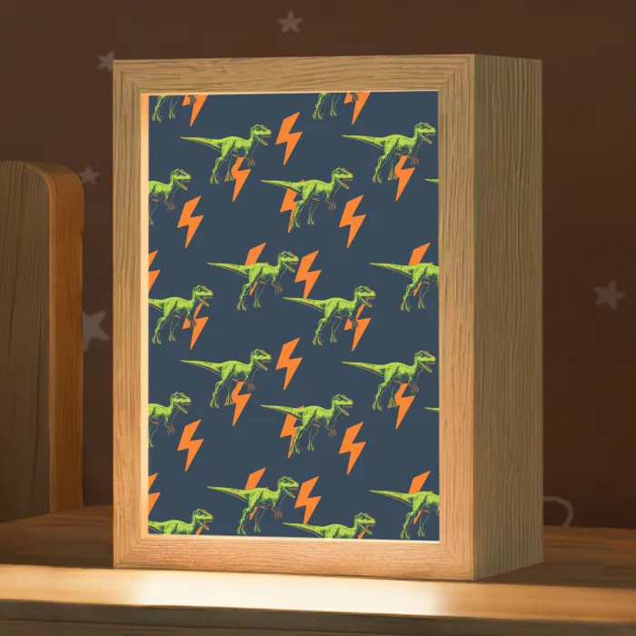Bliksemschichten - Oranje - Dinosaurussen Light Box met kabel klein -zzz_3d_website