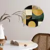 Abstract - Goud - Brons - Vormen - Geometrisch Wandcirkel kunststof plaat 5mm dik klein -sfeer4