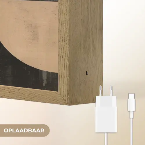 Abstract - Vormen - Modern - Beige Light Box met batterij (Wandlamp) middel -USP_websiteoplaadbaarNL