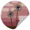 Illustratie - Bloemen - Vlakken - Abstract Wandcirkel behangsticker klein -3d