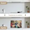 Pauw - Vogel - Bloemen - Planten - Pauwenveren keuken achterwand spatscherm klein -voor_na_FR