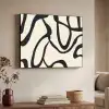 Abstract - Lijnen - Modern - Beige Textielframe - compleet frame klein -sfeer3