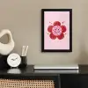 Bloem - Roze - Hartjes fotolijst zwart zonder passe partout klein -sfeer1