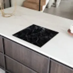 Bliksemschicht door Zwart Marmer Inductie beschermer vinyl 3mm middel -sfeer8