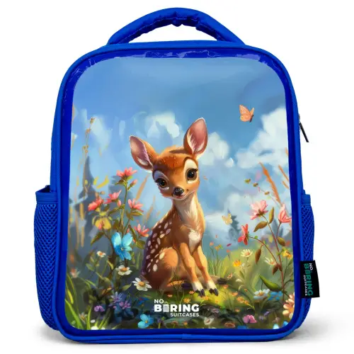 Bailey bloemenhertje Kinderrugzak - Blauw middel -3d
