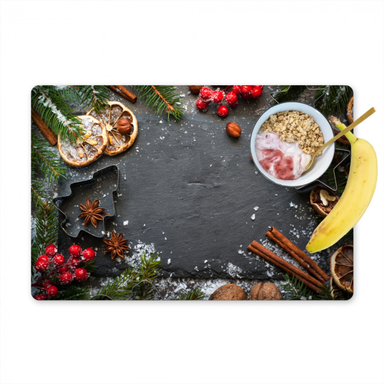 Kerst - Kruiden - Stilleven - Winter Placemat vinyl groot -zzzproduct_Kitchenyeah-website
