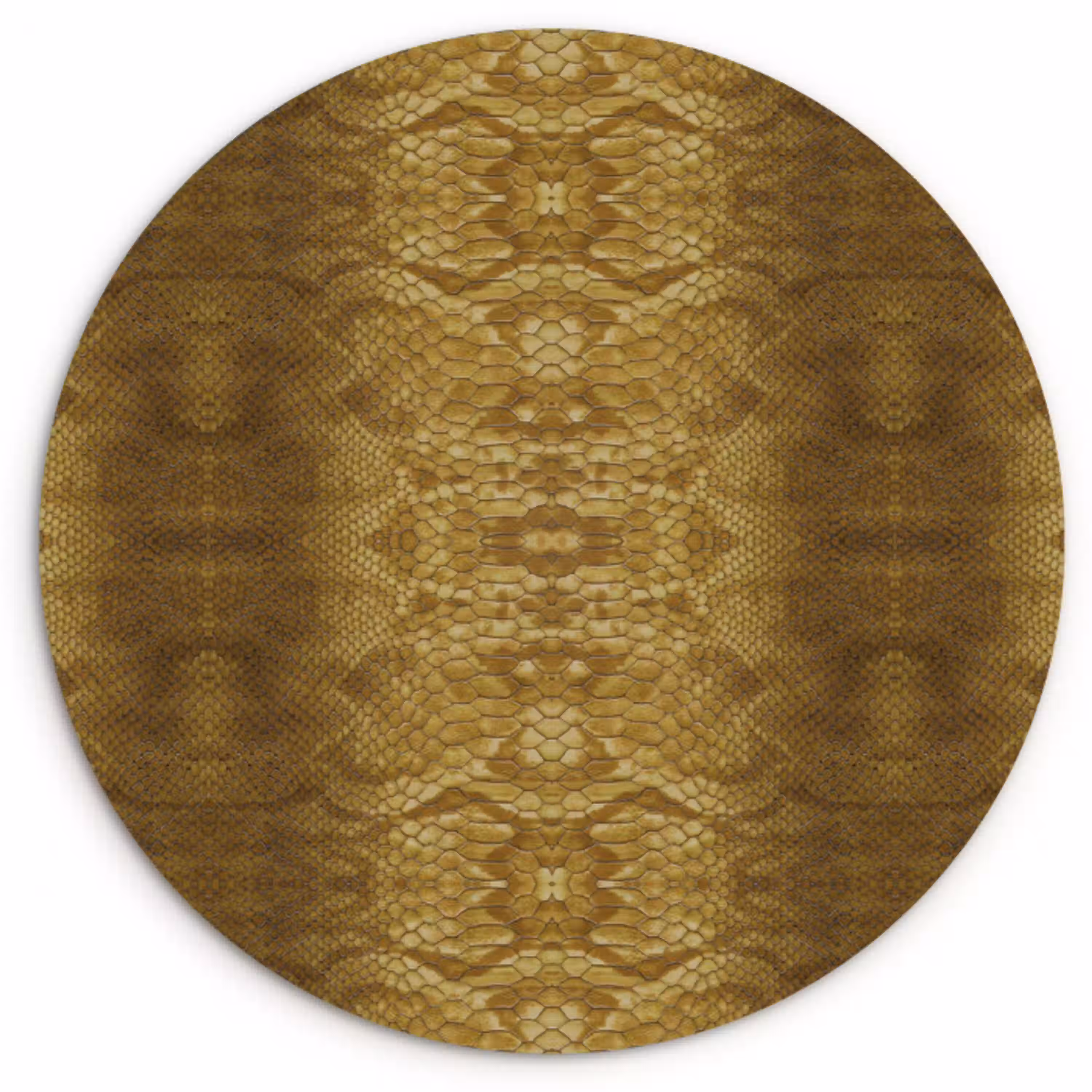 Slang - Boa - Goud - Bruin Wandcirkel plexiglas klein 852 -3d